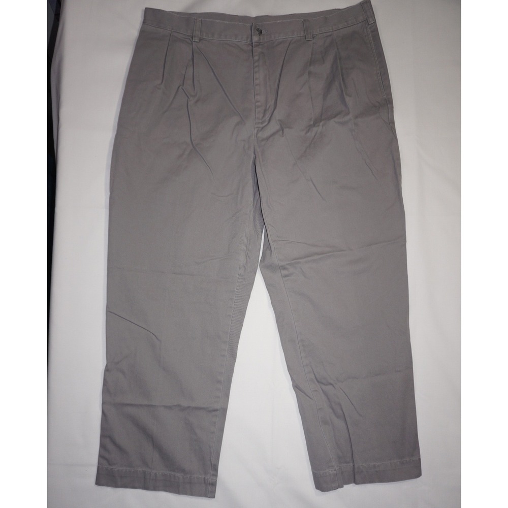 Jos. A. Bank 40x29 Gray Cotton Pleated Chino Pants